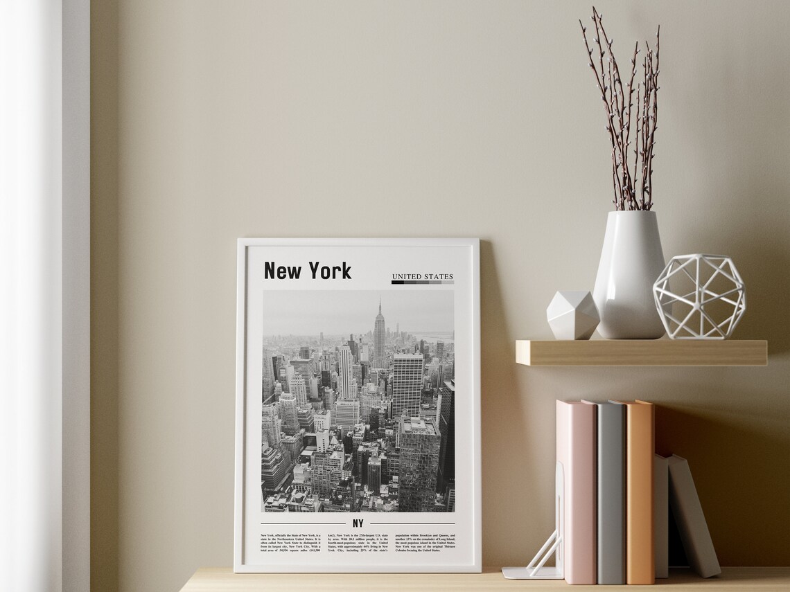 New York Minimal Travel Poster, Black And White - Image 3
