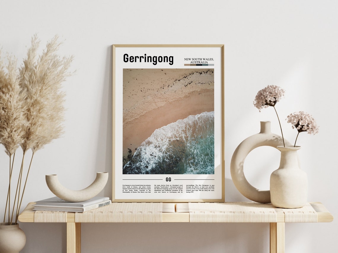 Gerringong Print Gerringong Poster Gerringong Wall Art Minimal Travel Print Minimal City Poster Travel Destination Oil Painting Poster - Image 6