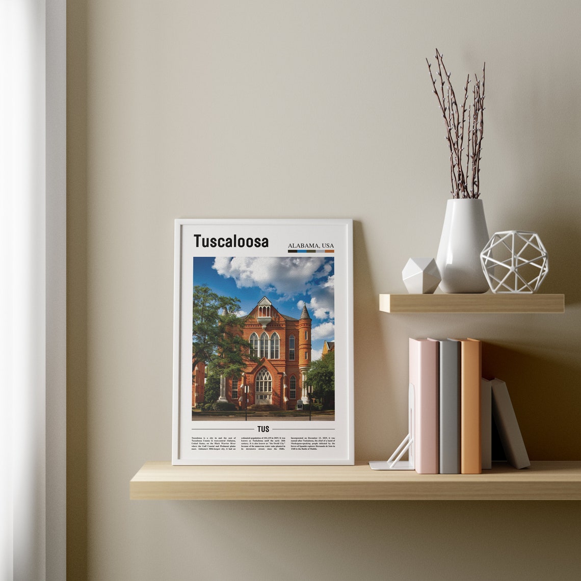 Tuscaloosa Print Tuscaloosa Poster Tuscaloosa Wall Art Oil Painting Poster City Print City Artwork Travel Artwork Travel Wall Art - Image 3