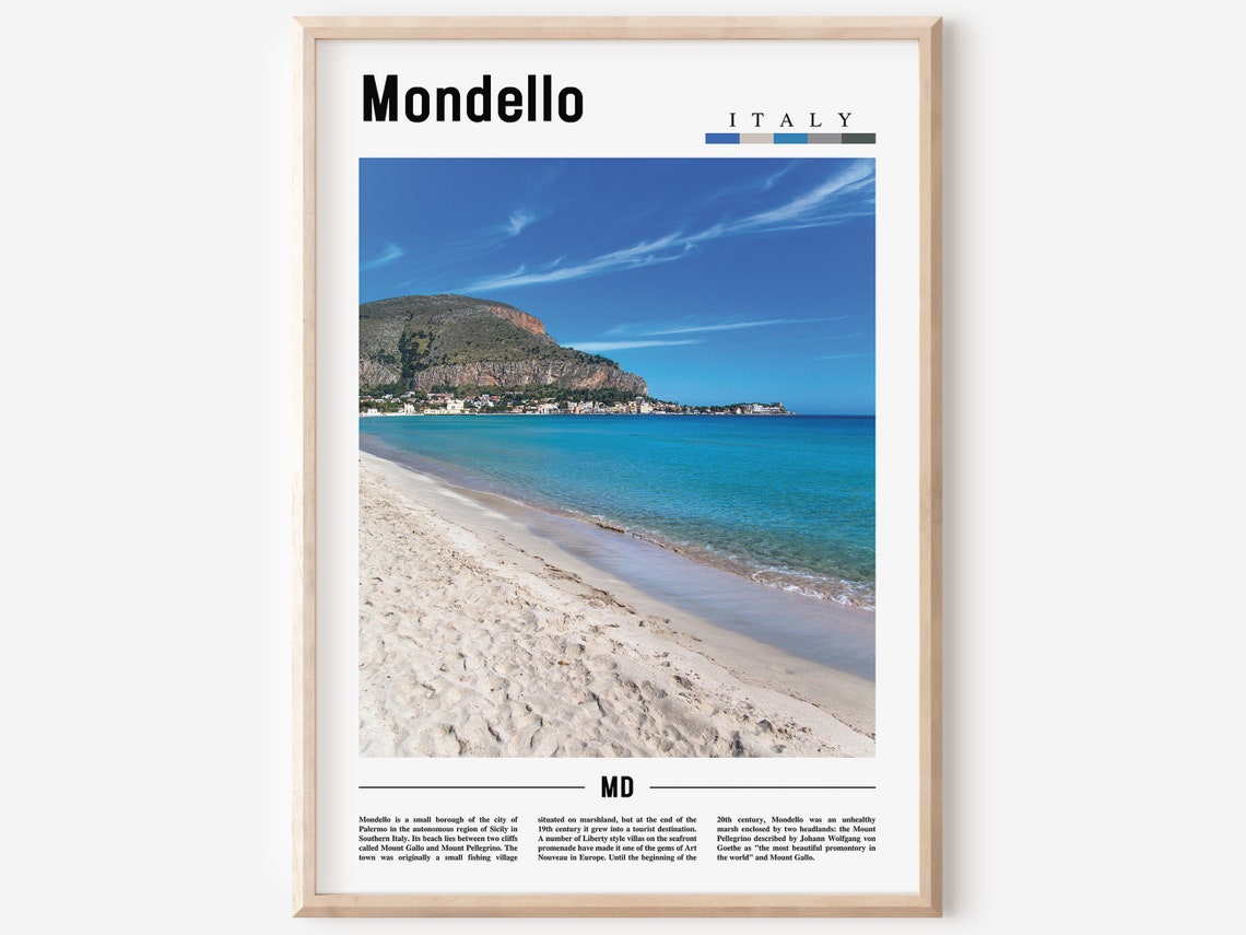 Mondello Print Mondello Poster Mondello Wall Art Italy Photo Italy Poster Italy Print Italy Wall Art Minimal Travel Poster