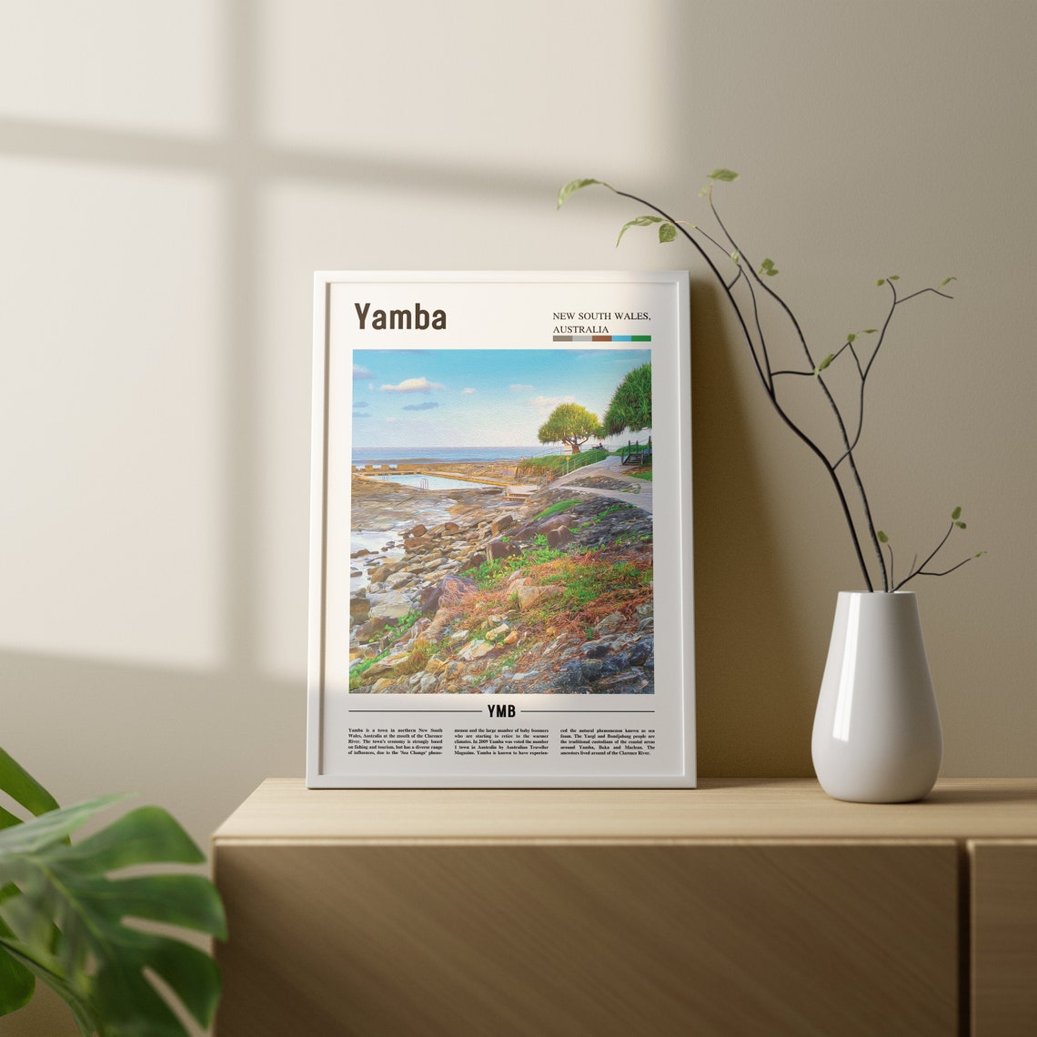 Yamba Print Yamba Poster Yamba Wall Art Oil Painting Poster Colorful City Print City Artwork Travel Artwork Travel Wall Art - Image 2