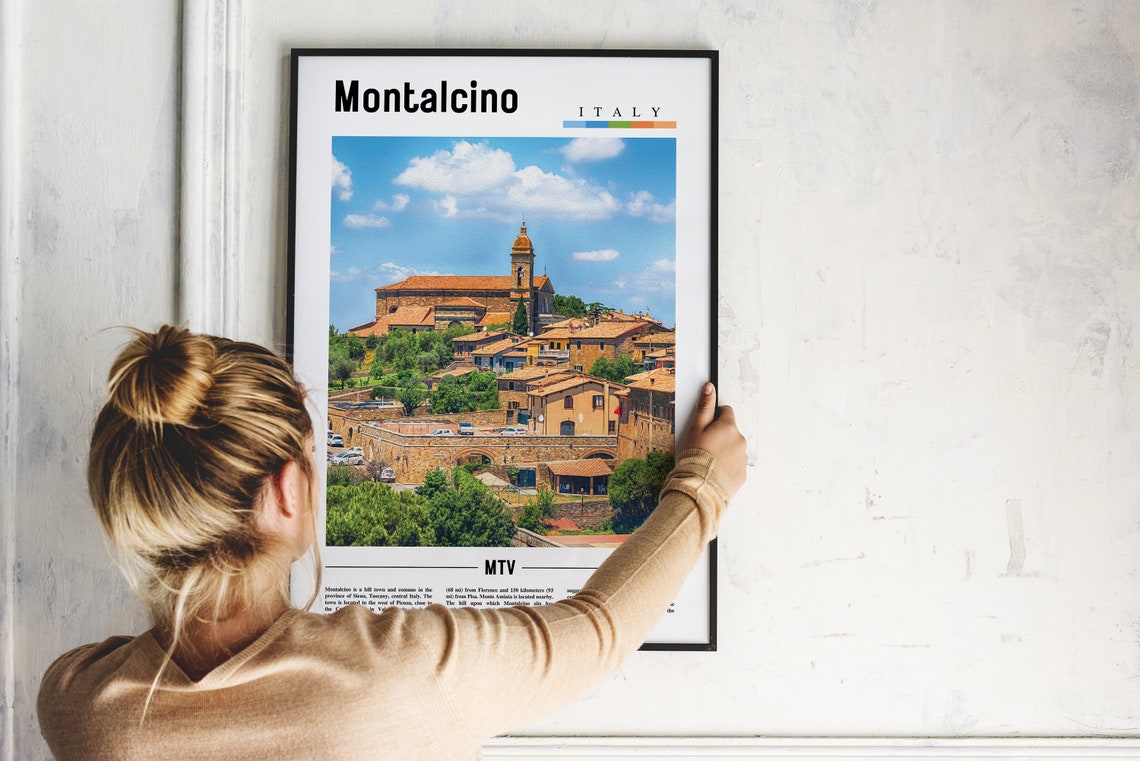 Montalcino Print Montalcino Poster Montalcino Wall Art Oil Painting Poster Colorful City Print City Artwork Travel Artwork Travel Art - Image 5
