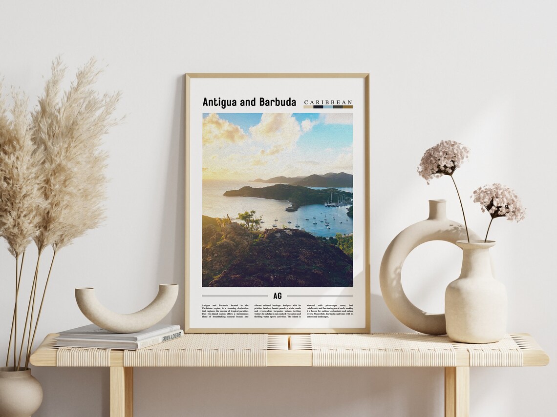 Antigua And Barbuda, Minimal Travel Poster - Image 6