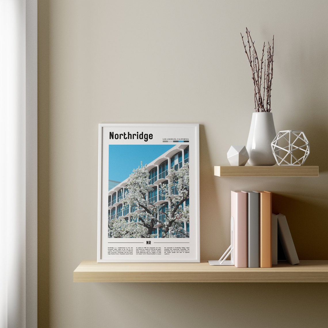 Northridge Print Northridge Poster Northridge Wall Art Minimal Travel Print Minimal City Poster Travel Destination Oil Painting Poster - Image 3