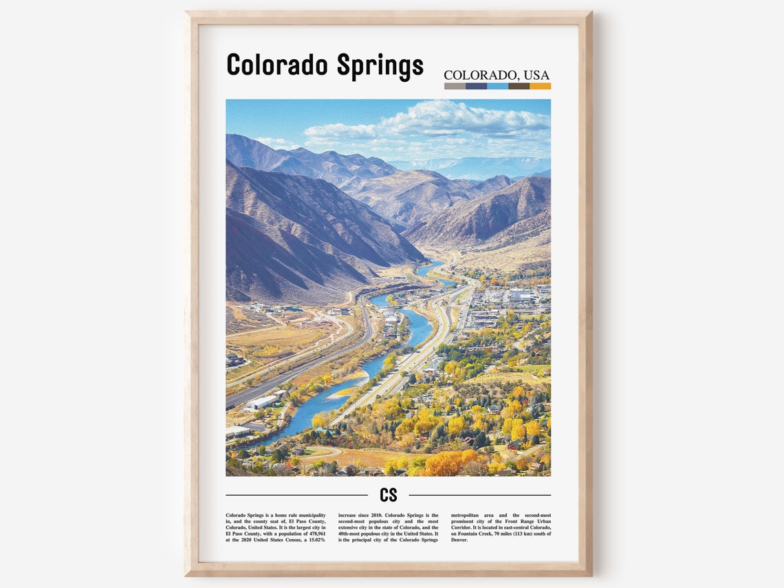 Colorado Springs Print Colorado Springs Poster Colorado Springs Wall Art Oil Painting Poster City Artwork Travel Artwork Travel Wall Art