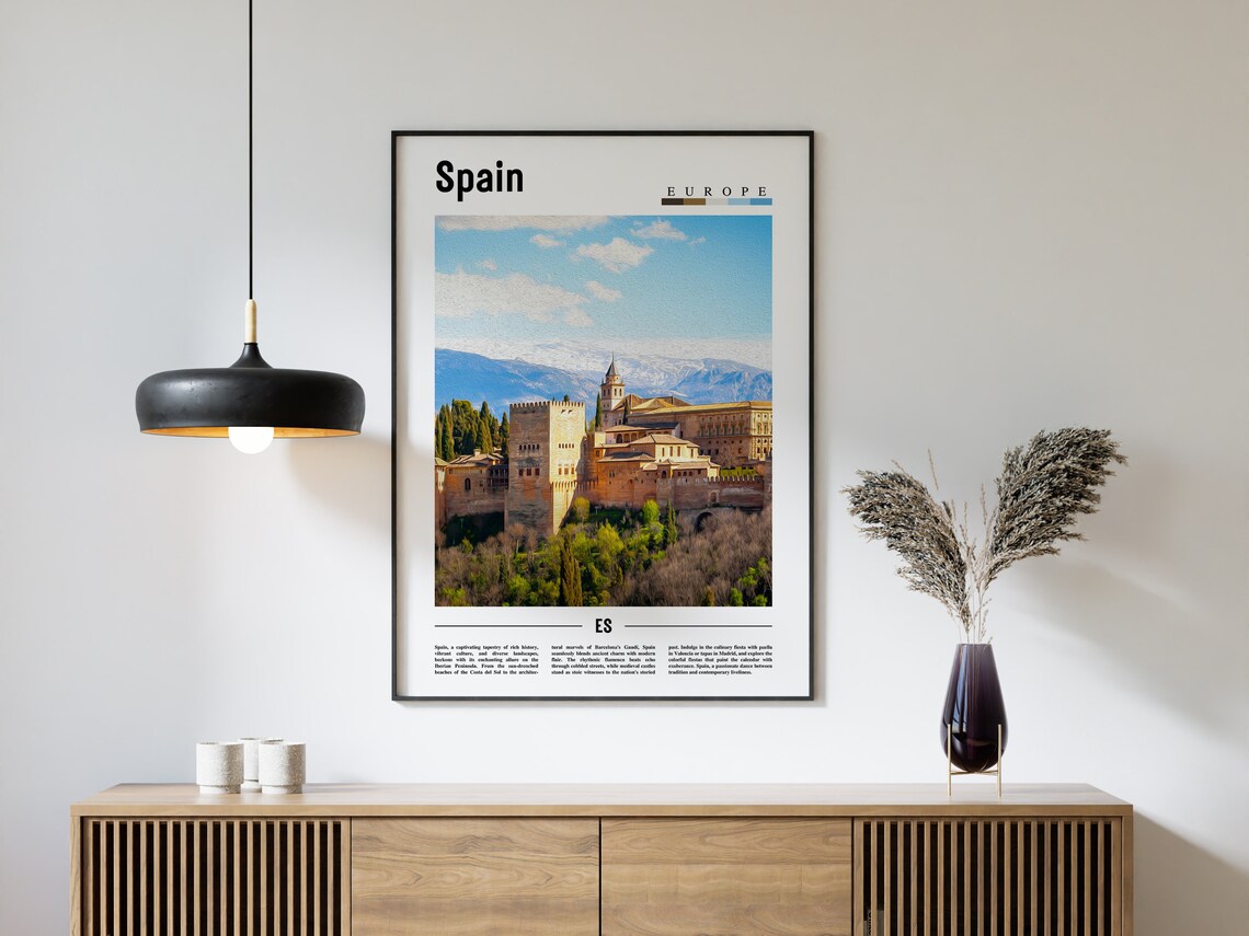 Spain Poster Spain Print Spain Wall Art Spain Photo Spain Art Print Spain Art Minimal Travel Poster Travel Print - Image 4