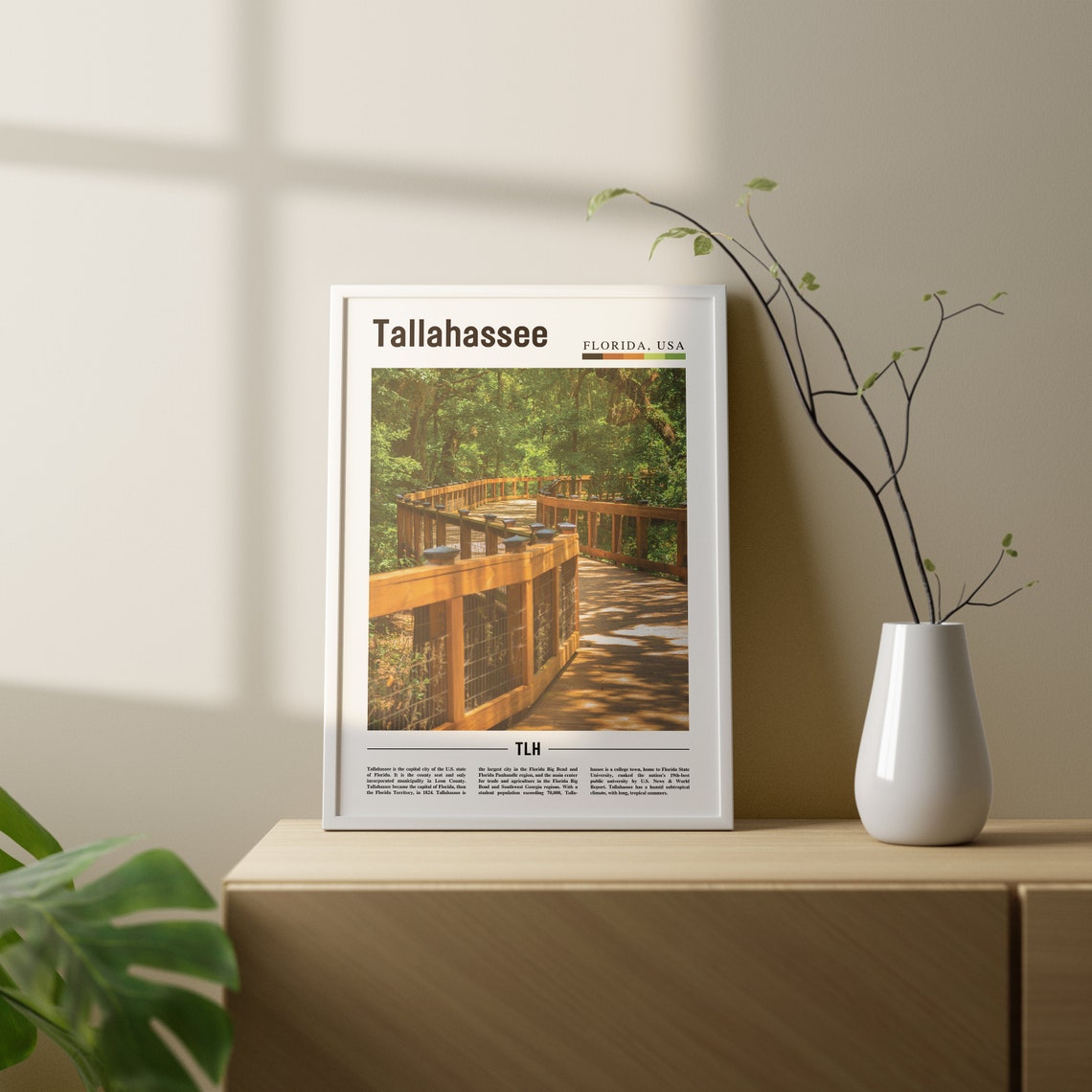 Tallahassee Print Tallahassee Poster Tallahassee Wall Art Oil Painting Poster City Print City Artwork Travel Artwork Travel Wall Art - Image 2