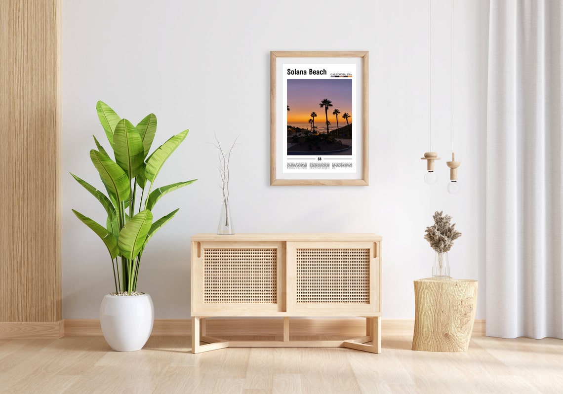 Solana Beach Print Solana Beach Poster Solana Beach Wall Art Minimal Travel Print Minimal City Travel Poster Oil Painting Poster - Image 4