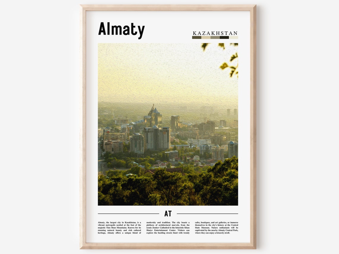 Almaty Poster Almaty Print Almaty Wall Art Asia Print Asia Poster Asia Photo Minimal Travel Poster