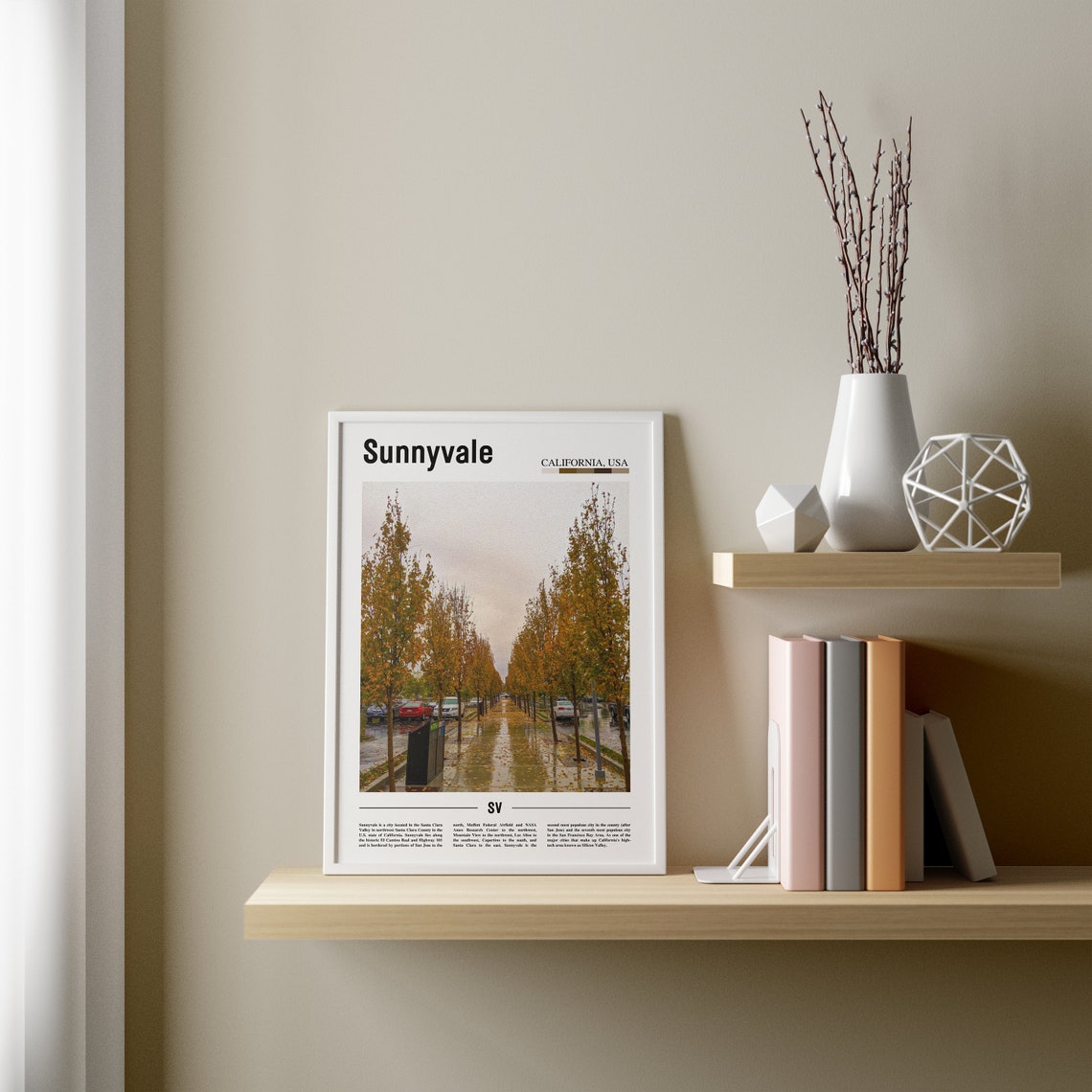 Sunnyvale Print Sunnyvale Poster Sunnyvale Wall Art Minimal Travel Print Minimal City Poster Travel Destination Oil Painting Poster - Image 3