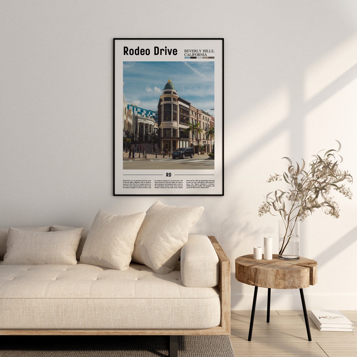 Rodeo Drive Print Rodeo Drive Poster Rodeo Drive Wall Art Minimal Travel Print Minimal City Poster Travel Destination Oil Painting Poster - Image 2