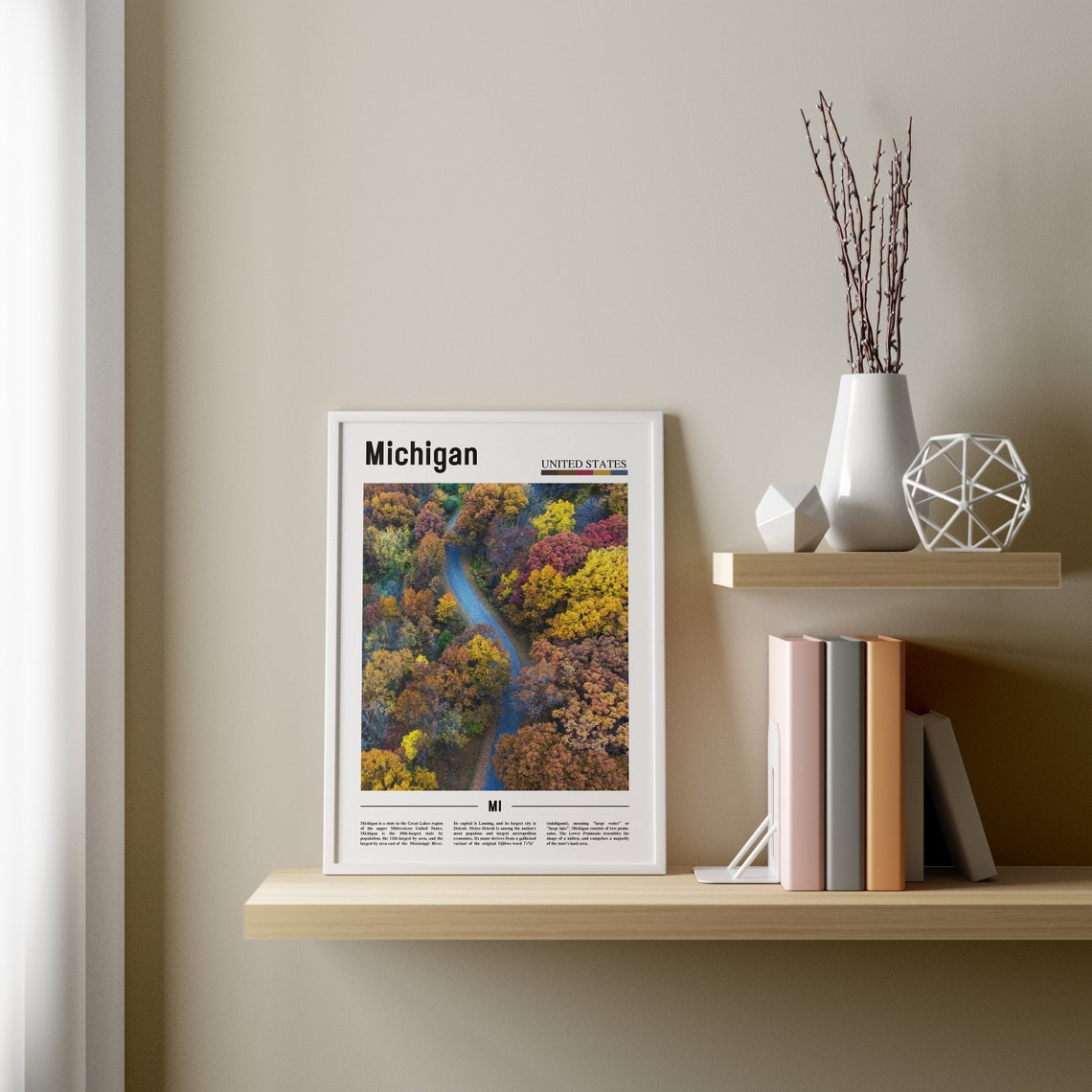 Michigan Poster Michigan Print Michigan Wall Art United States Photo United States Poster United States Print Travel Poster - Image 2