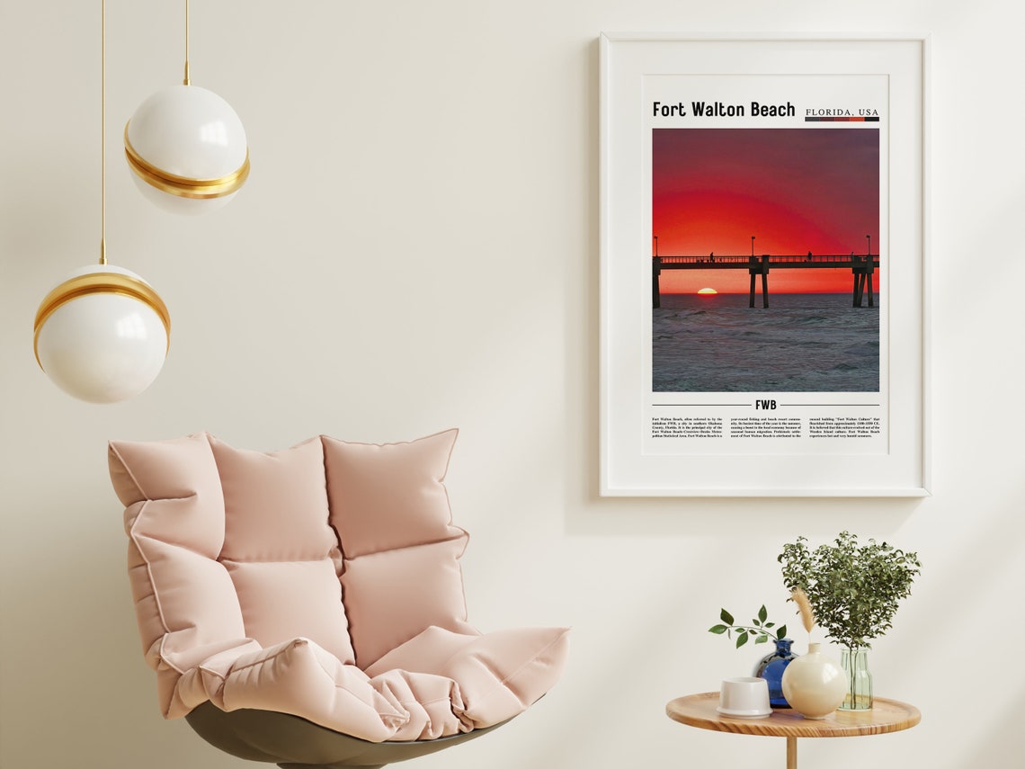 Fort Walton Beach Print Fort Walton Beach Poster Fort Walton Beach Wall Art Oil Painting Poster City Artwork Travel Artwork Travel Art - Image 5