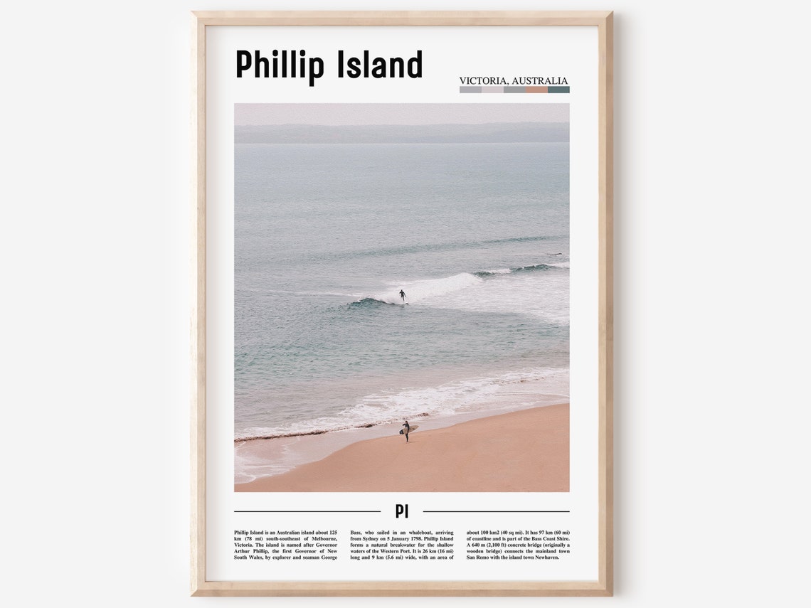 Phillip Island Print Phillip Island Poster Phillip Island Wall Art Minimal Travel Print Minimal City Poster Travel Oil Painting Poster