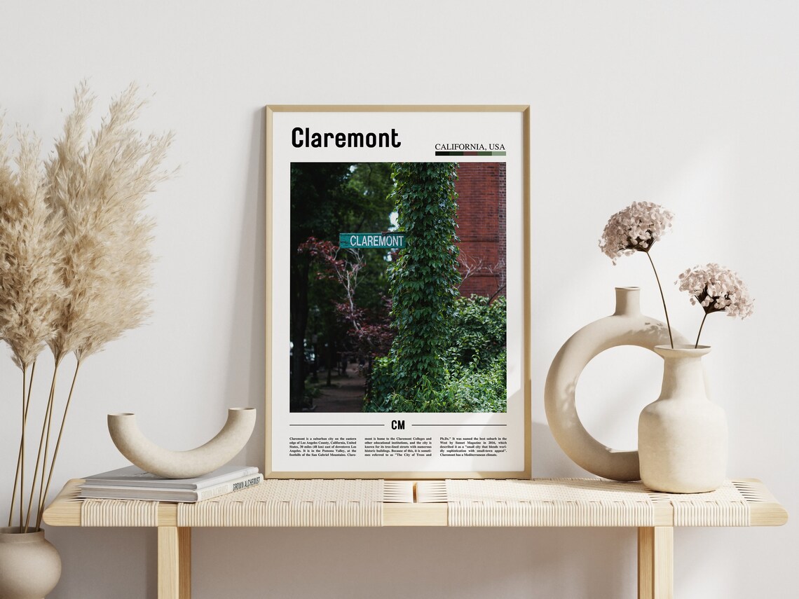 Claremont Minimal Travel Poster, Oil Painting Style - Image 5