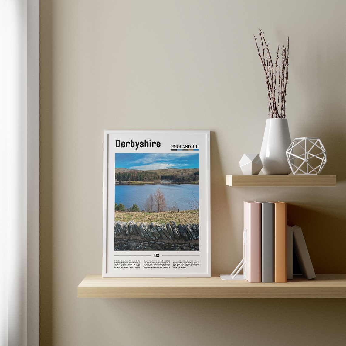 Derbyshire Print Derbyshire Poster Derbyshire Wall Art Oil Painting Poster Colorful City Print City Artwork Travel Artwork Travel Art - Image 3
