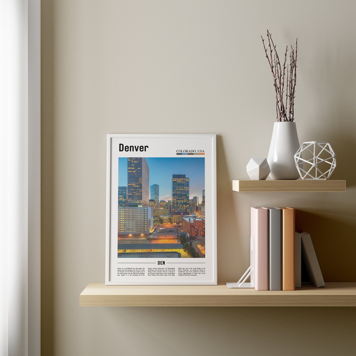 Denver Oil Painting Poster, Colorful City Artwork - Image 3