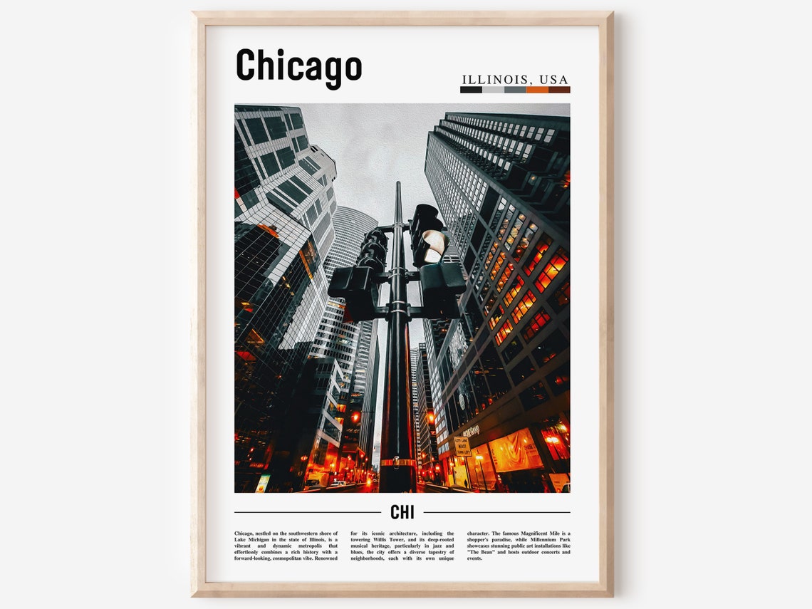 Chicago Print Chicago Poster Chicago Wall Art United States Photo United States Poster United States Print