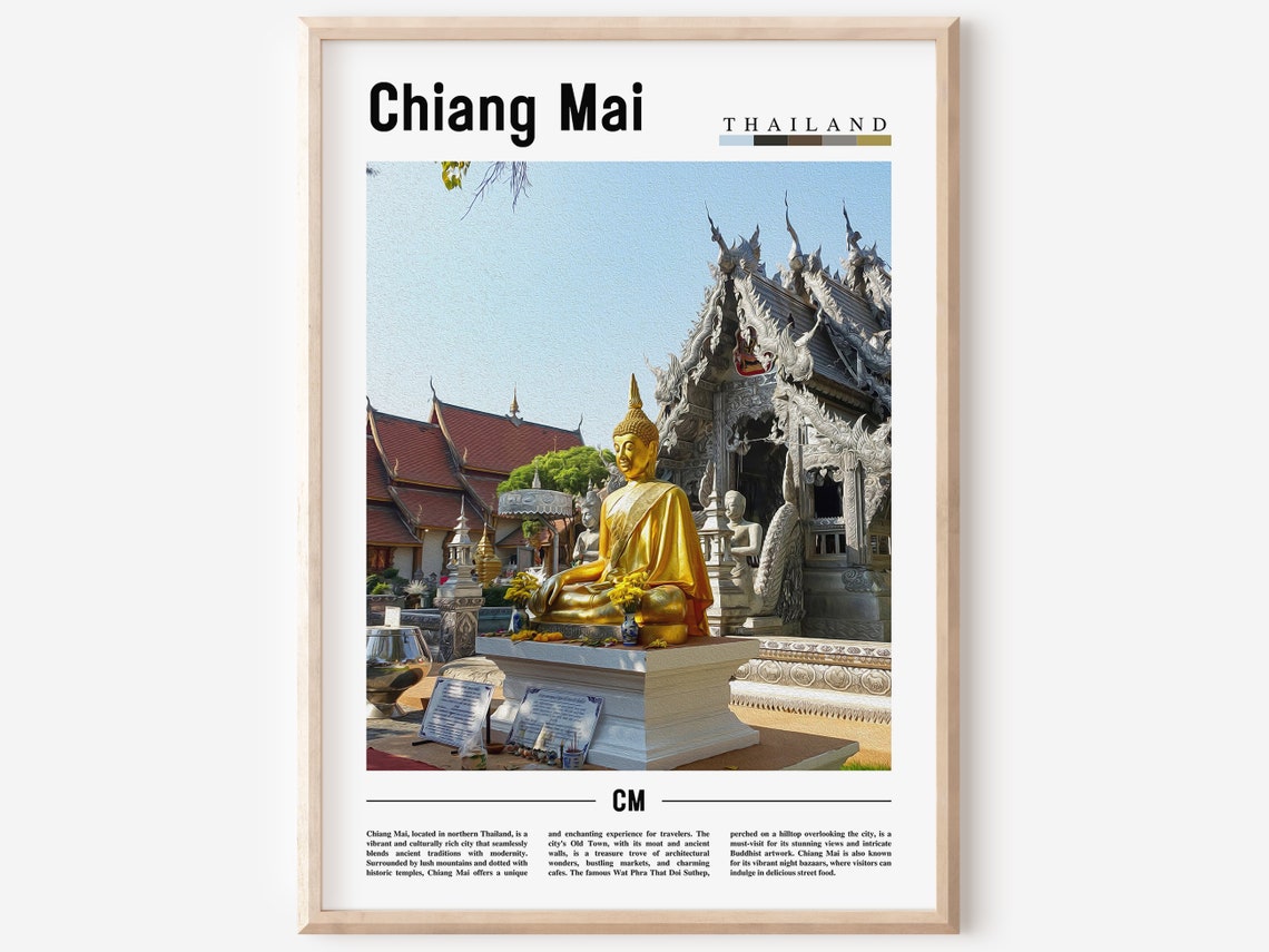 Chiang Mai Poster Chiang Mai Print Chiang Mai Wall Art Asia Print Asia Poster Asia Photo Minimal Travel Poster