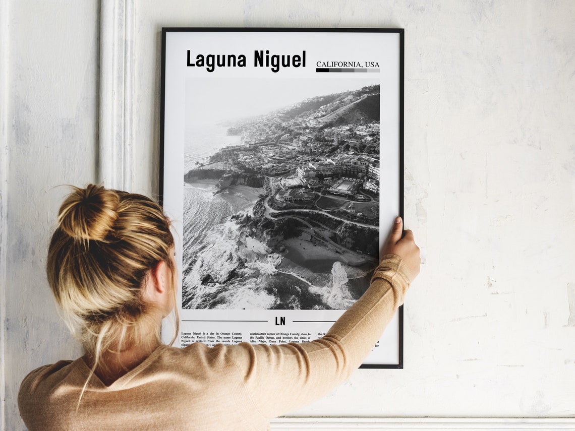 Laguna Niguel Poster Black And White Laguna Niguel Print Black And White Laguna Niguel Wall Art Minimal Travel Print Travel Poster - Image 5