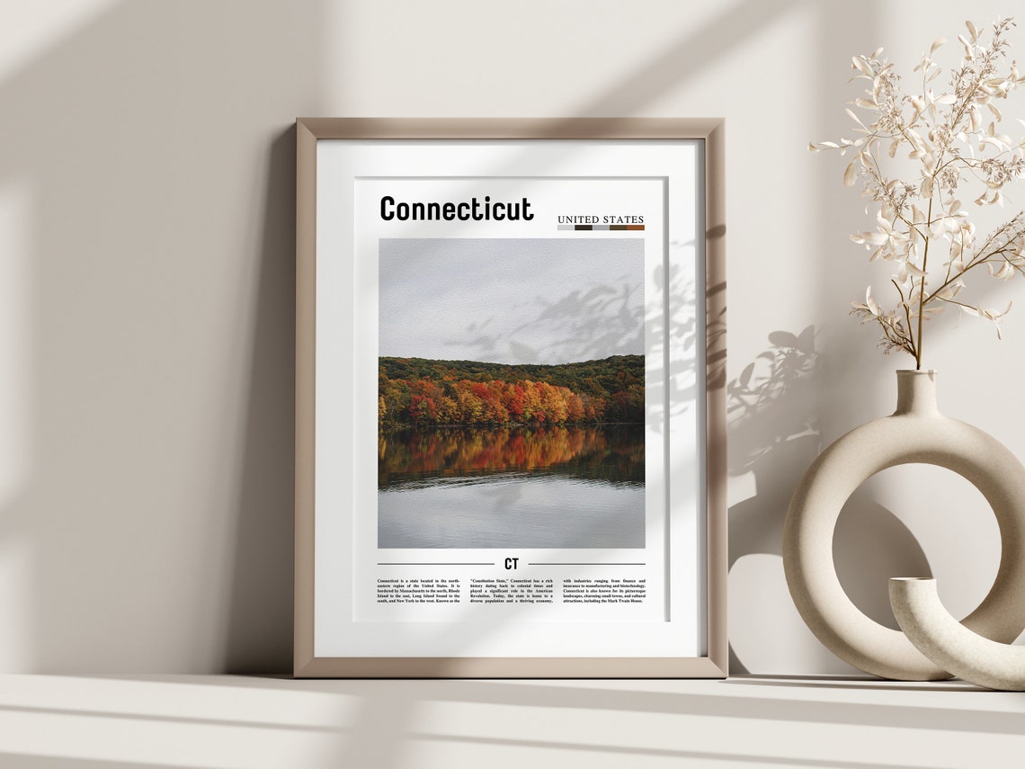 Connecticut Poster Connecticut Print Connecticut Wall Art United States Photo United States Poster United States Print - Image 3
