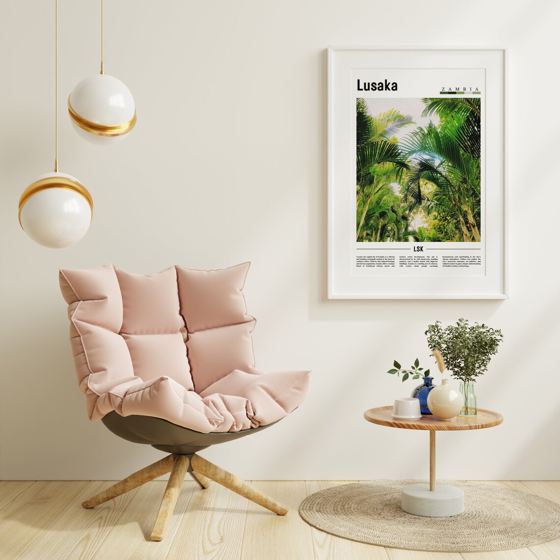 Lusaka Poster Lusaka Print Lusaka Wall Art Minimal Travel Print Travel Destination Oil Painting Poster - Image 6