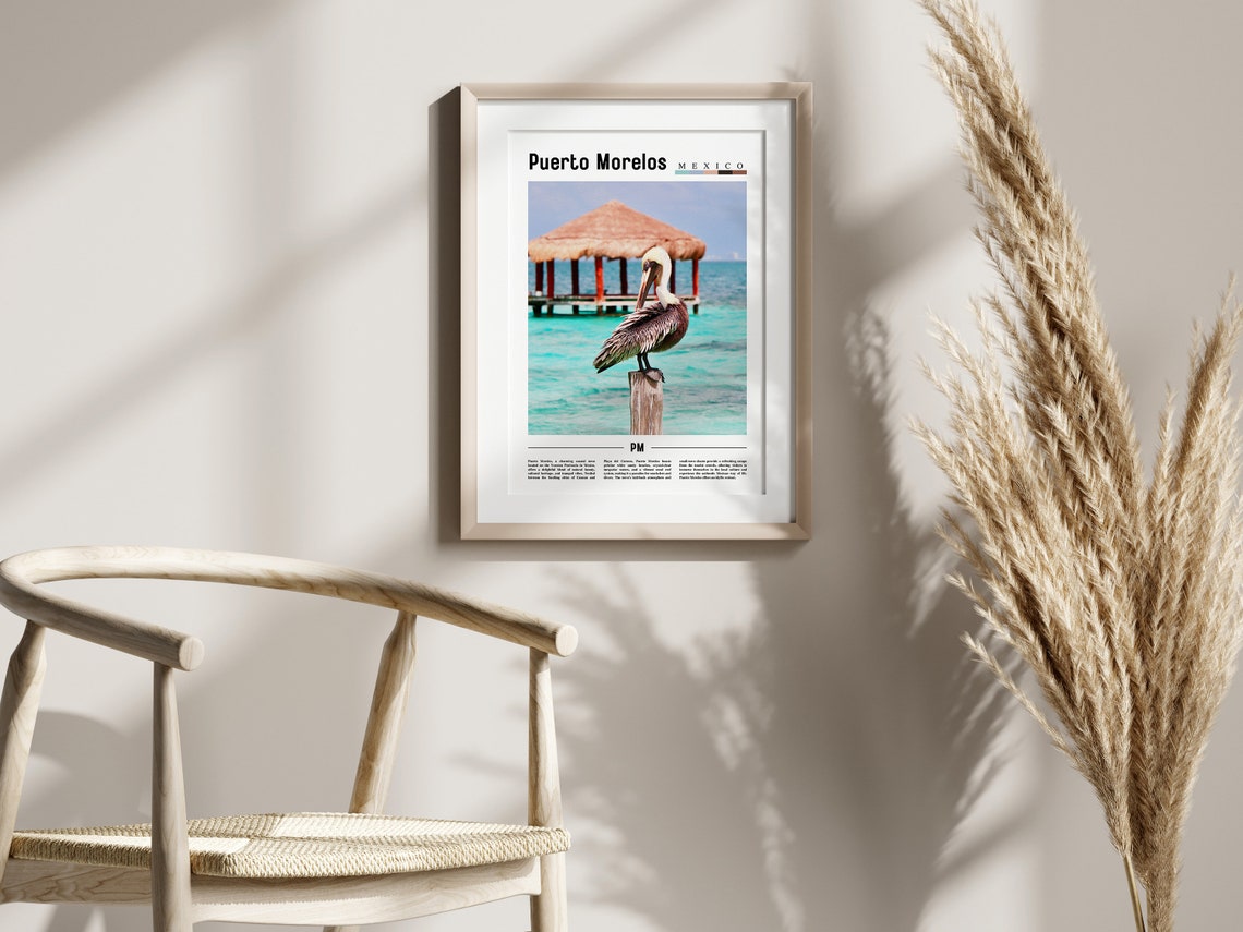 Puerto Morelos Poster Puerto Morelos Print Puerto Morelos Wall Art Minimal Travel Print Travel Destination Oil Painting Poster - Image 2