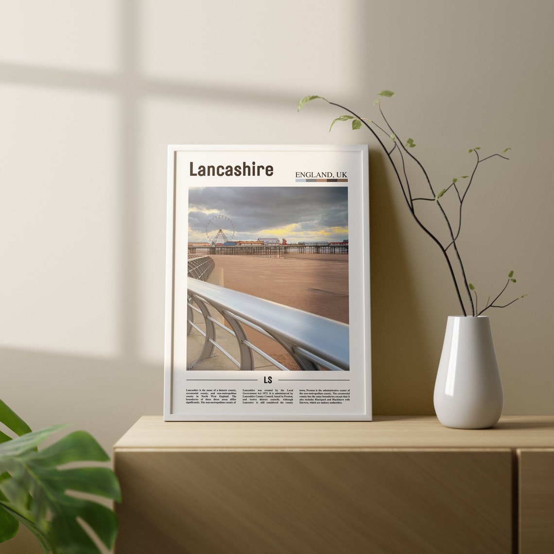 Lancashire Print Lancashire Poster Lancashire Wall Art Oil Painting Poster Colorful City Print City Artwork Travel Artwork Travel Art - Image 2