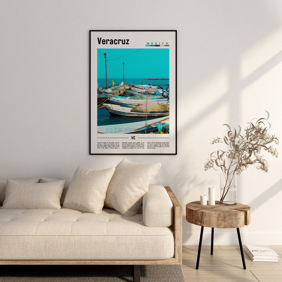 Veracruz Poster Veracruz Print Veracruz Wall Art Minimal Travel Print Travel Destination Oil Painting Poster - Image 3