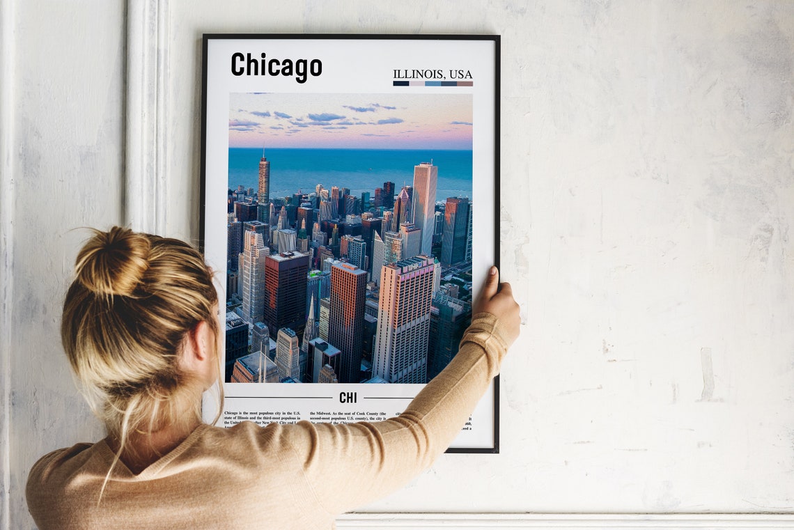 Chicago Print Chicago Poster Chicago Wall Art United States Photo United States Poster United States Print Travel Poster - Image 4