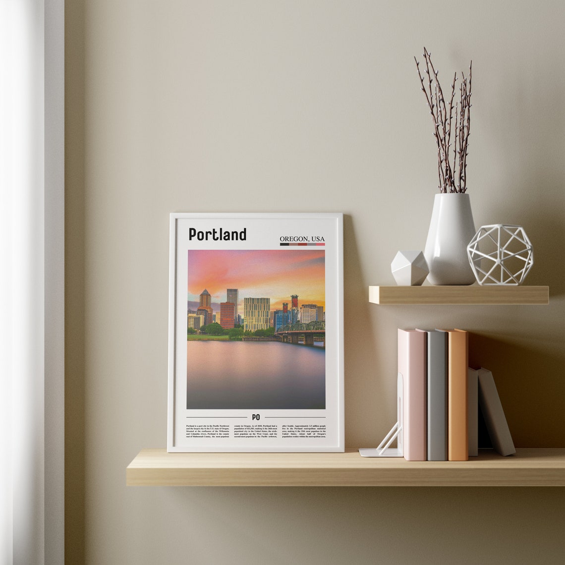 Portland Print Portland Poster Portland Wall Art Oil Painting Poster Colorful City Print City Artwork Travel Artwork Travel Wall Art - Image 3