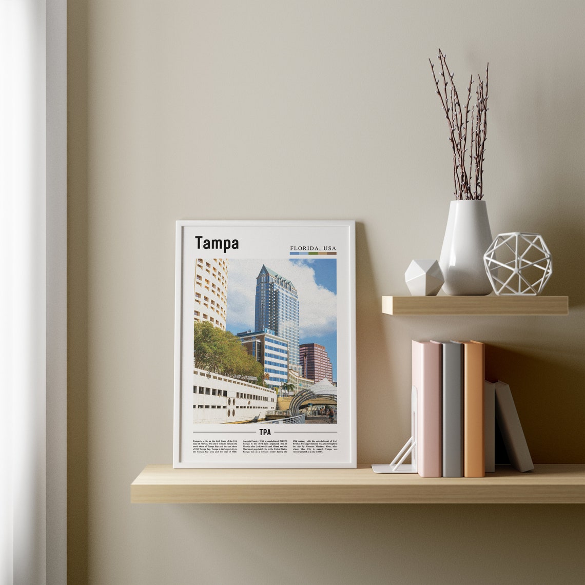 Tampa Print Tampa Poster Tampa Wall Art Oil Painting Poster Colorful City Print City Artwork Travel Artwork Travel Wall Art - Image 3