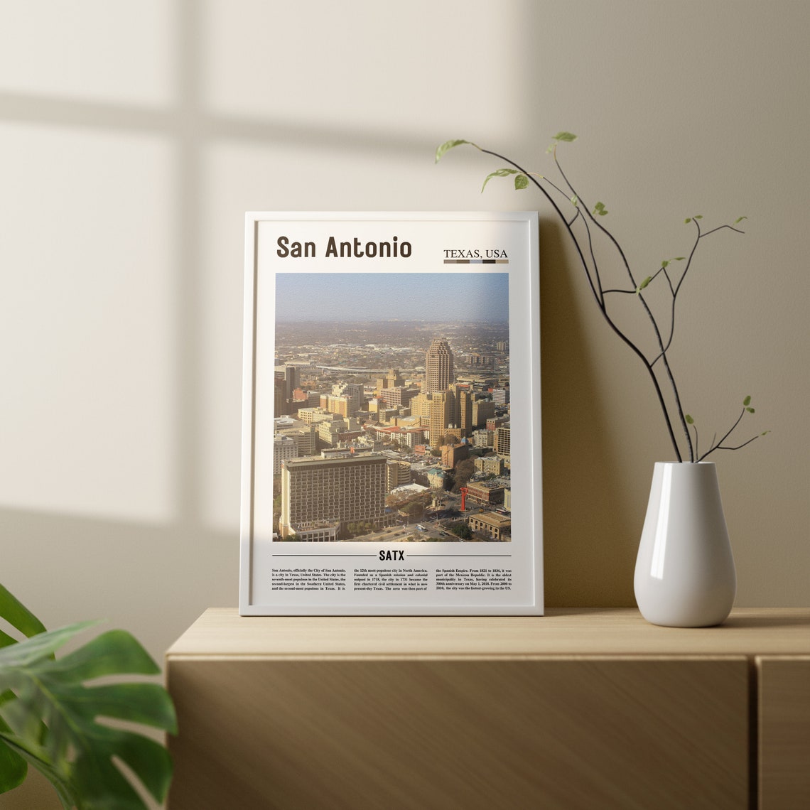 San Antonio Print San Antonio Poster San Antonio Wall Art Oil Painting Poster City Print City Artwork Travel Artwork Travel Wall Art - Image 2