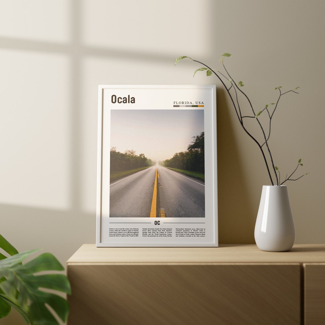 Ocala Print Ocala Poster Ocala Wall Art Oil Painting Poster Colorful City Print City Artwork Travel Artwork Travel Wall Art - Image 2