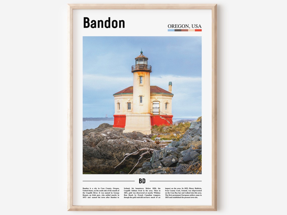 Bandon Print Bandon Poster Bandon Wall Art Oil Painting Poster Colorful City Print City Artwork Travel Artwork Travel Wall Art