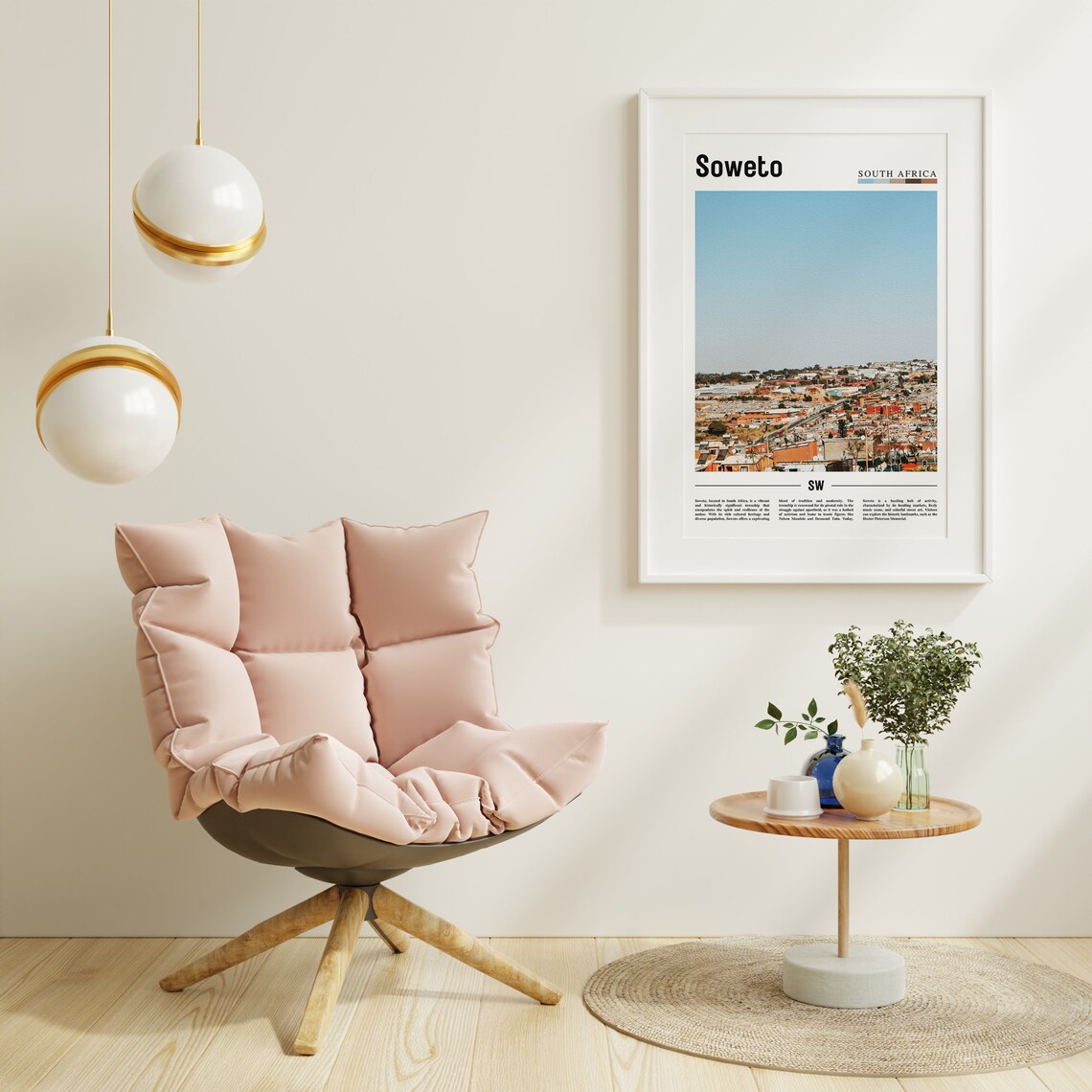 Soweto Minimal Travel Poster, Oil Painting - Image 6