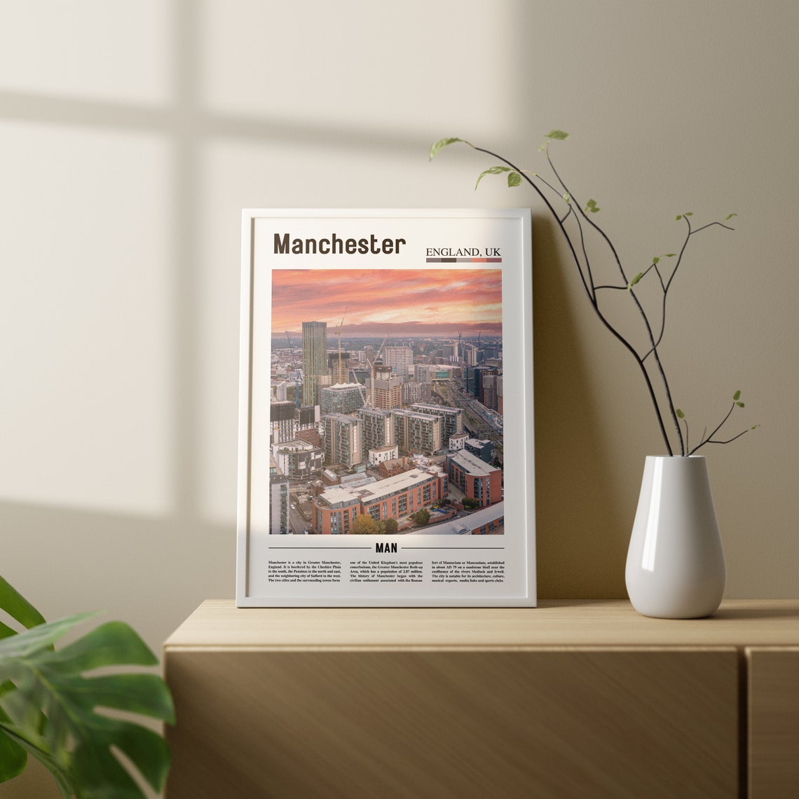Manchester Print Manchester Poster Manchester Wall Art Oil Painting Poster Colorful City Print City Artwork Travel Artwork Travel Art - Image 2