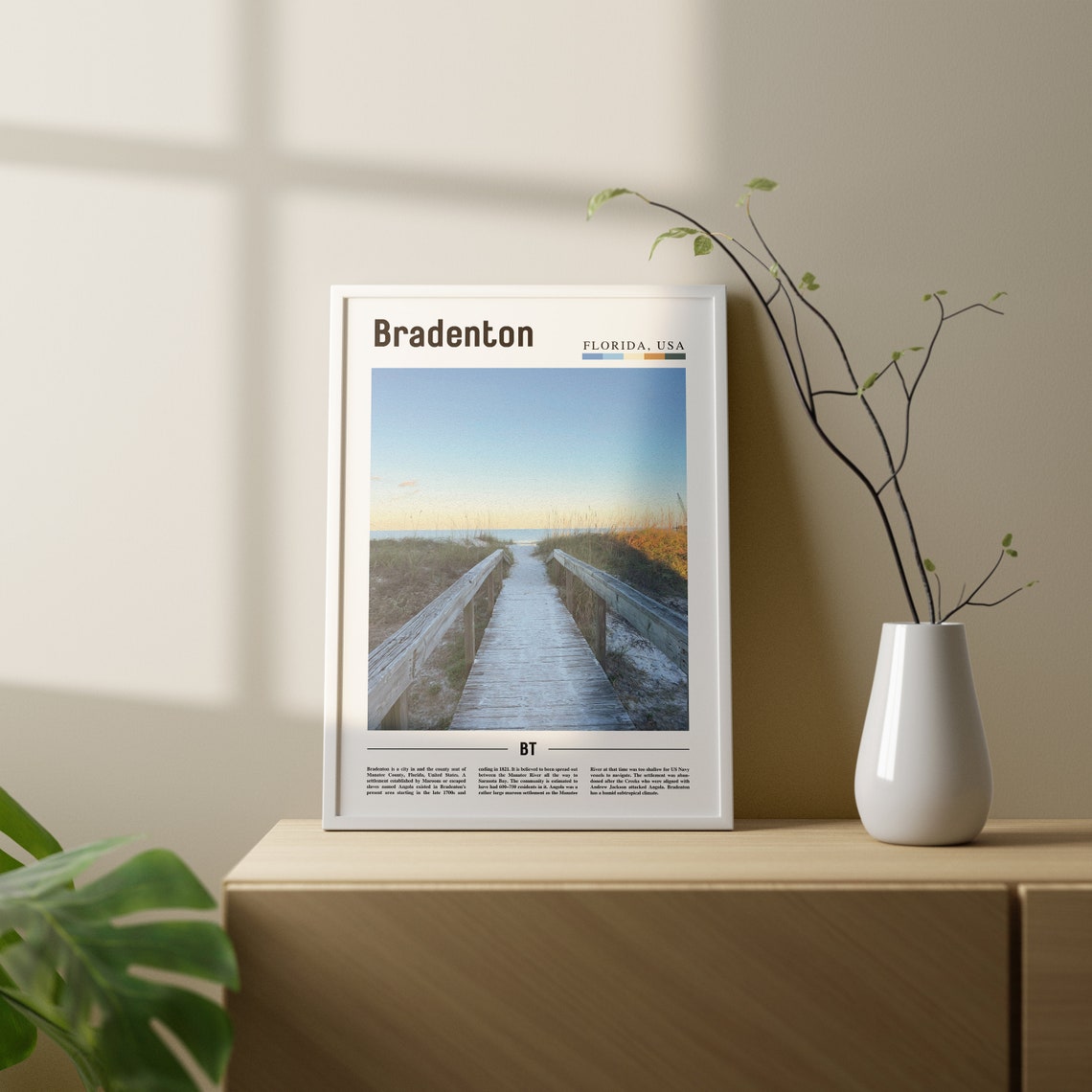 Bradenton Print Bradenton Poster Bradenton Wall Art Oil Painting Poster Colorful City Print City Artwork Travel Artwork Travel Wall Art - Image 2
