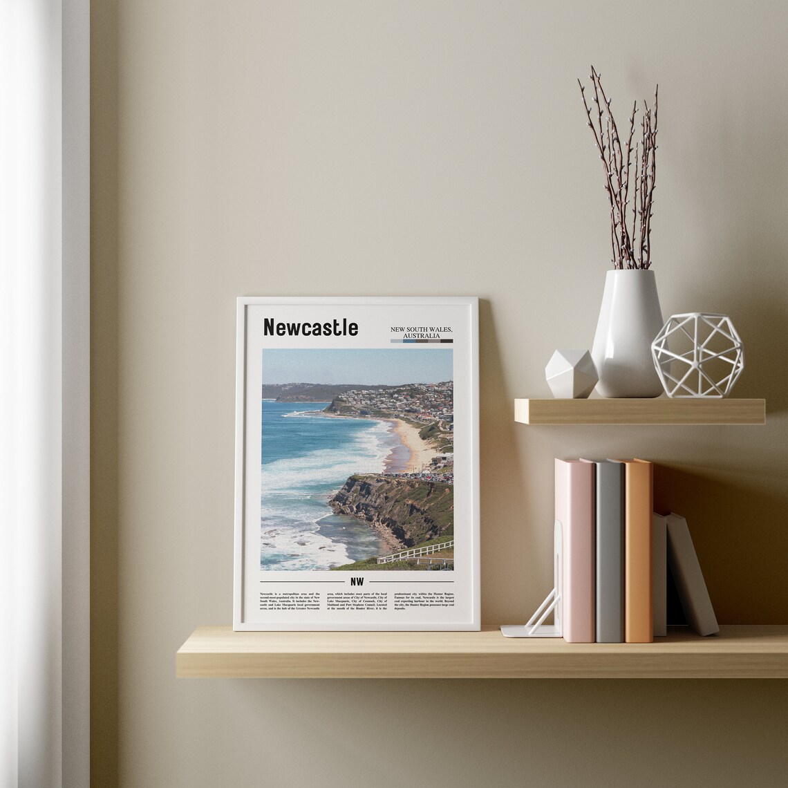 Newcastle Minimal Travel Poster, Oil Painting - Image 2