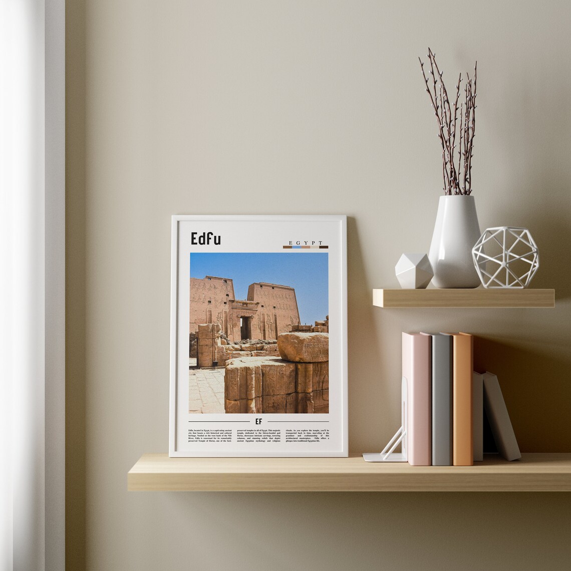 Edfu Minimal Travel Poster, Oil Painting - Image 4
