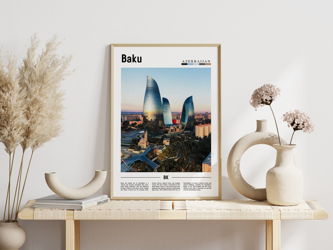 Baku Poster Baku Print Baku Wall Art Asia Print Asia Poster Asia Photo Minimal Travel Poster - Image 6
