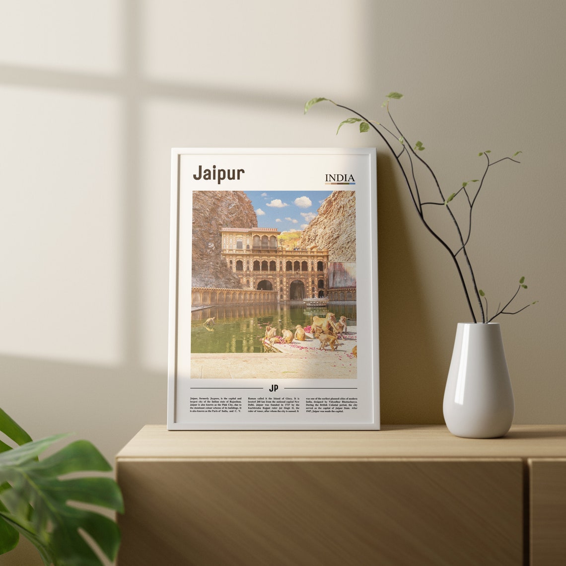 Jaipur Print Jaipur Poster Jaipur Wall Art Oil Painting Poster Colorful City Print City Artwork Travel Artwork Travel Wall Art - Image 2