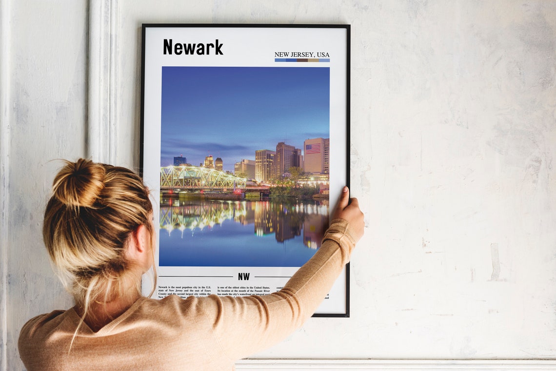 Newark Print Newark Poster Newark Wall Art Oil Painting Poster Colorful City Print City Artwork Travel Artwork Travel Wall Art - Image 4