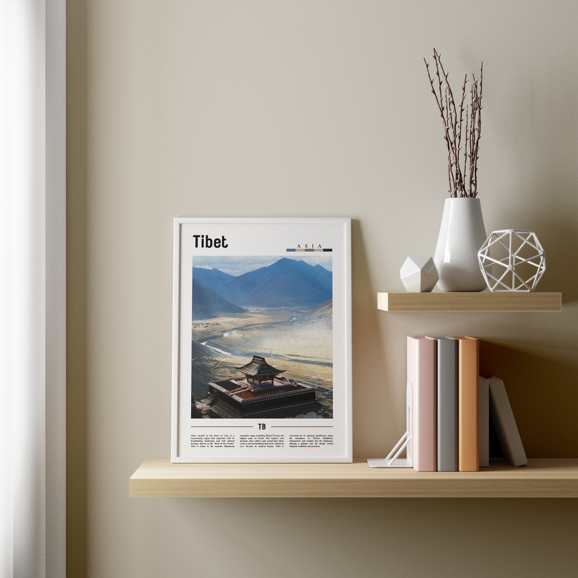 Tibet Poster Tibet Print Tibet Wall Art Asia Print Asia Poster Asia Photo Minimal Travel Poster - Image 3