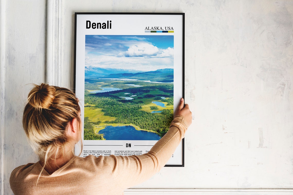 Denali Print Denali Poster Denali Wall Art Oil Painting Poster Colorful City Print City Artwork Travel Artwork Travel Wall Art - Image 4
