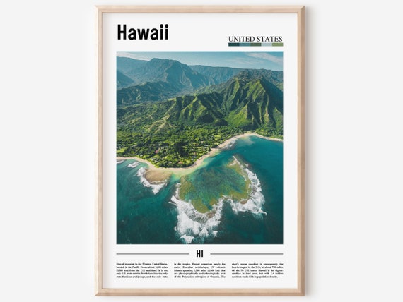 Hawaii Poster Hawaii Print Hawaii Wall Art United States Photo United States Poster United States Print Travel Poster