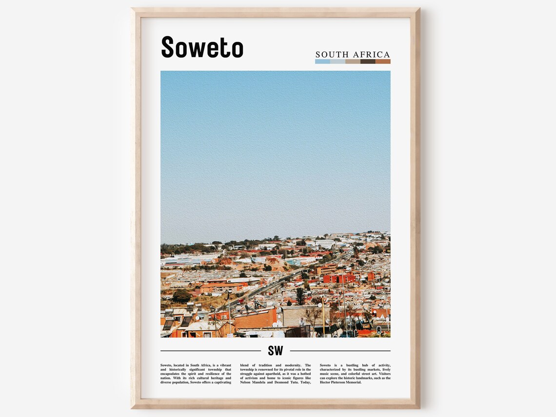 Soweto Minimal Travel Poster, Oil Painting