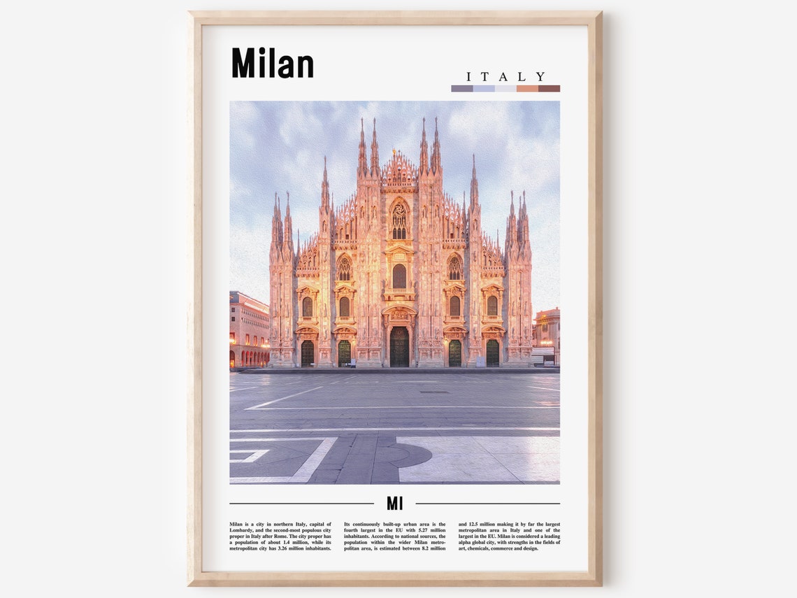 Milan Print Milan Poster Milan Wall Art Italy Photo Italy Poster Italy Print Italy Wall Art Minimal Travel Poster