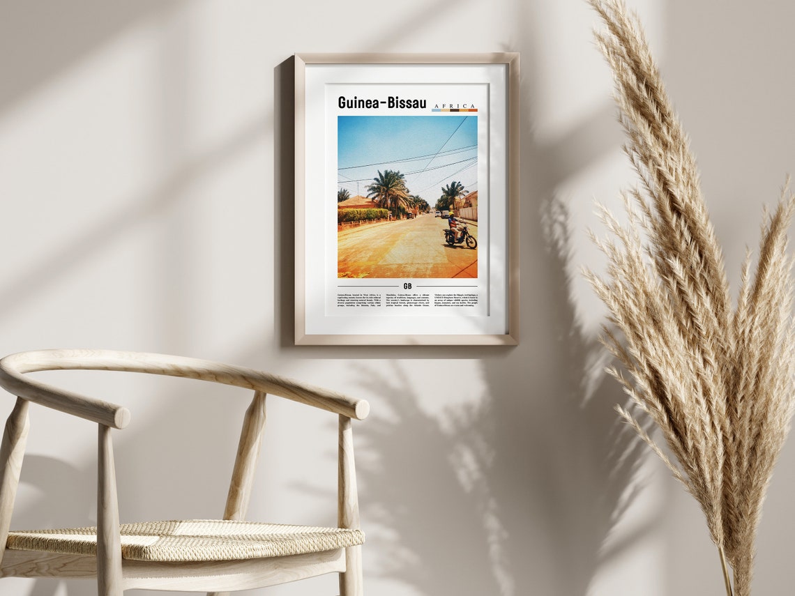 Guinea Bissau Poster Guinea Bissau Print Guinea Bissau Wall Art Minimal Travel Print Travel Destination Oil Painting Poster - Image 2