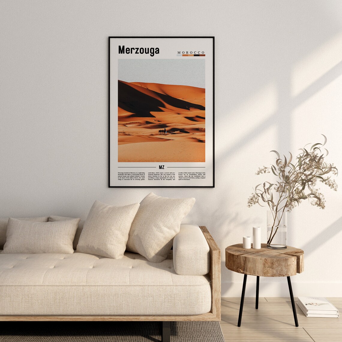 Merzouga Minimal Travel Poster, Oil Painting Style - Image 3